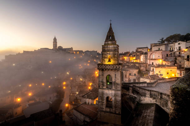 Carta da parati High angle view of illuminated buildings