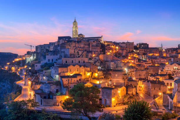 Carta da parati Matera, Italy ancient hilltop town in Basilicata