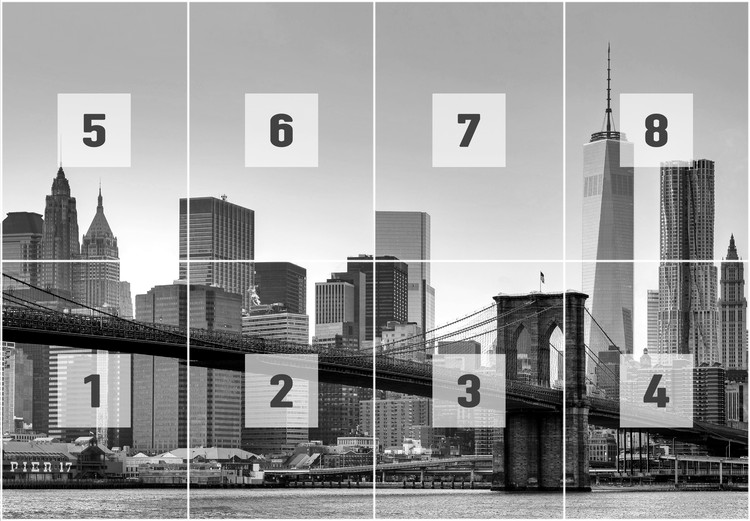 Fotomurale, Carta Da Parati New York - Brooklyn Bridge (B&W) | Europosters