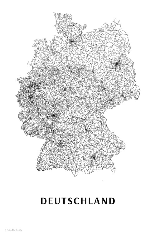 Poster Deutschland black & white