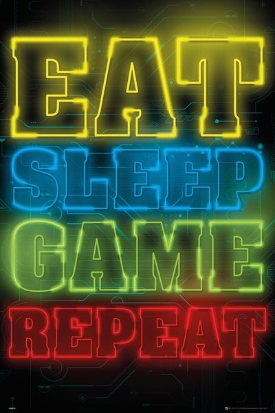 Poster, Quadro Gaming - Eat Sleep Game Repeat su Europosters