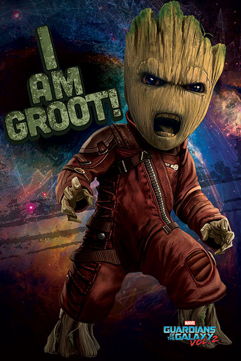 Póster Guardianes de la Galaxia Volumen 2 - Angry Groot