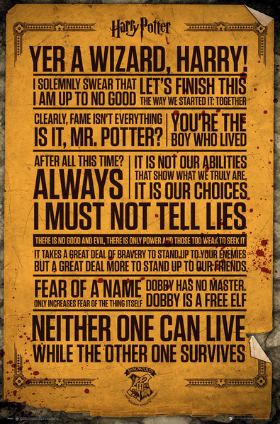 Harry Potter Quotes Poster Plakat 3 1 Gratis Bei Europosters