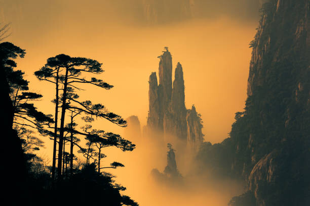 Poster Huangshan with Sea of Clouds, Anhui