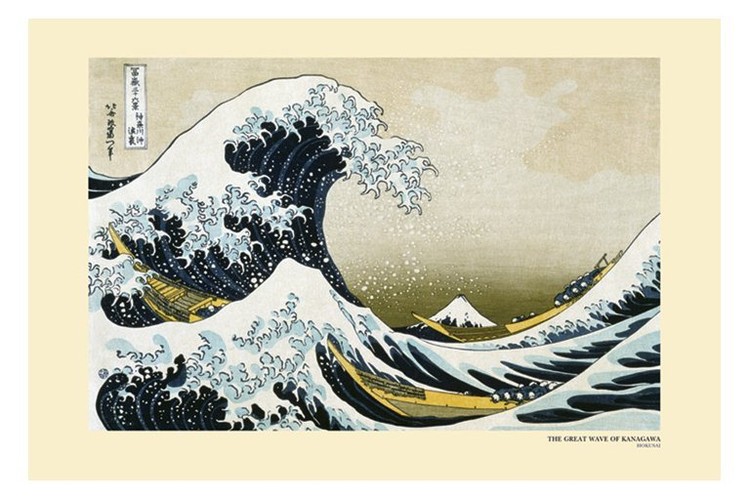 Poster Kacušika Hokusai - Under vågen utanför Kanagawa
