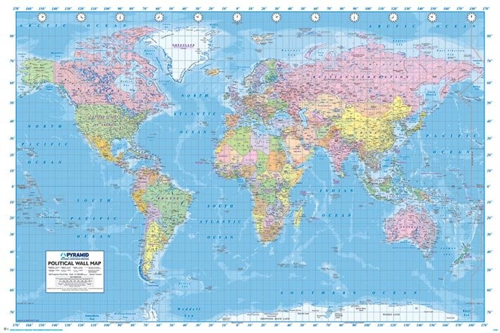 Karte von Welt, Weltkarte Kaufen Plakat Europosters bei Karte | Poster, - Politische
