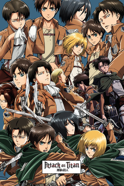 Poster, Quadro L'attacco dei Giganti (Shingeki no kyojin) - Attack su  Europosters