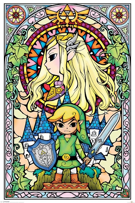 Poster Legend Of Zelda - Stained Glass