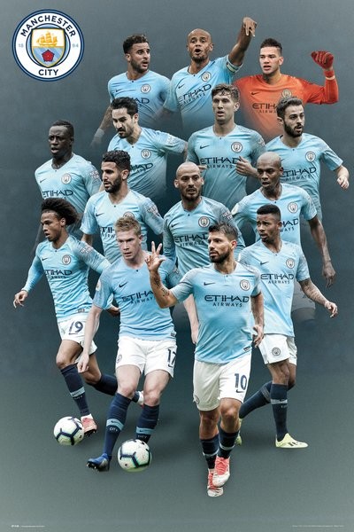 Manchester City Players 18 19 Poster Plakat 3 1 Gratis Bei Europosters