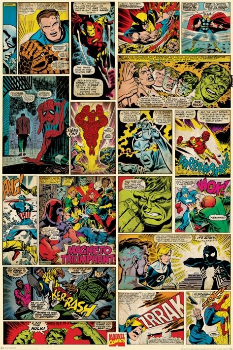 \uf929 MARVEL COMICS  comic panels P\u00f3ster, L\u00e1mina  Compra en EuroPosters.es