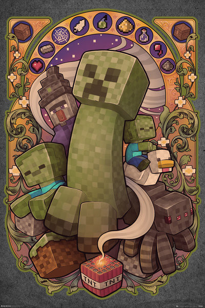 Poster Quadro Minecraft Creeper Nouveau Su Europosters It