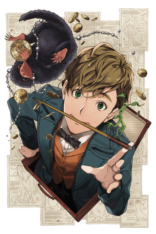 Poster Phantastische Tierwesen  - Teddy Niffler