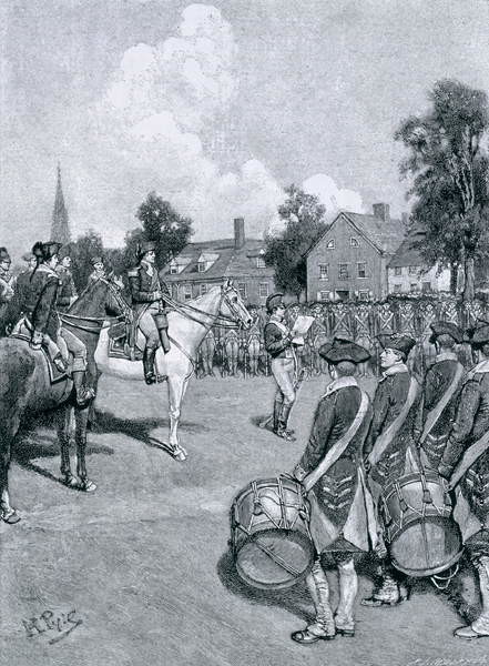 Poster Reading the Declaration before Washington's Army, New York