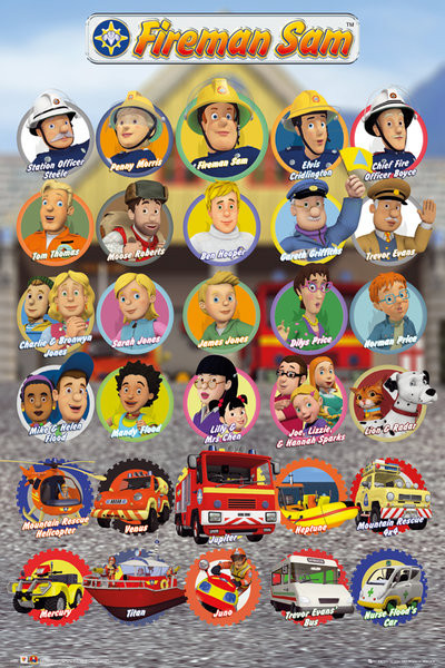 Poster, Quadro Sam il pompiere - Characters su Europosters