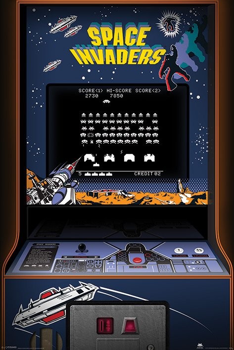 Space Invaders Arcade Cabinet Poster Plakat 3 1 Gratis Bei
