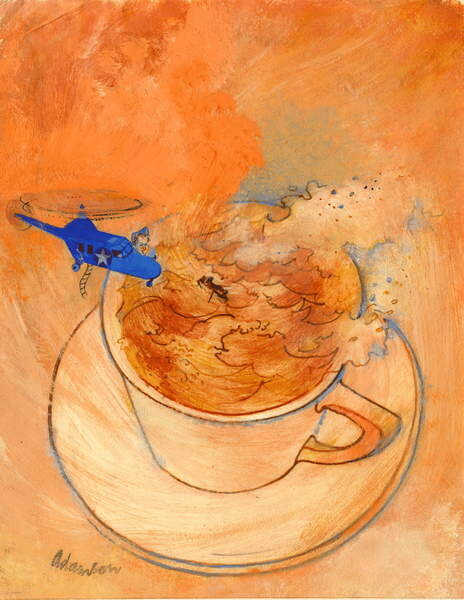 Poster Storm in a teacup,  gouache on paper