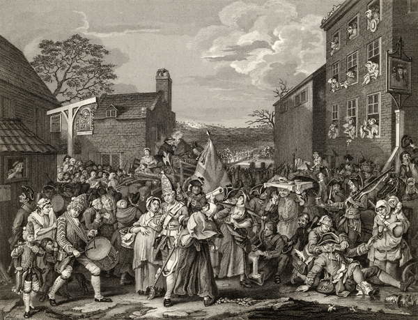 Poster The March to Finchley, engraved by T.E. Nicholson,