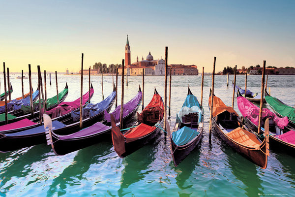 Póster Venecia - góndolas