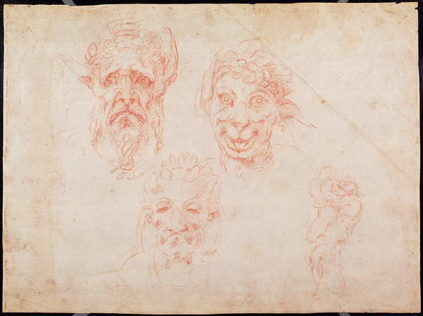 Poster W.33 Sketches of satyrs' faces