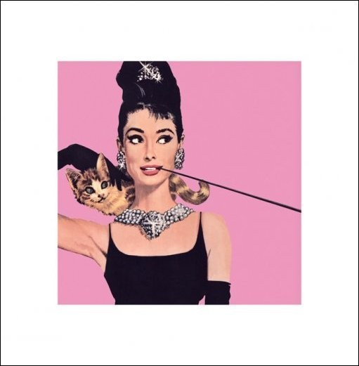 Audrey Hepburn - Pink Reproducere
