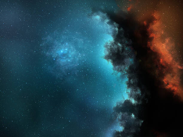 Poster blue bright space nebula