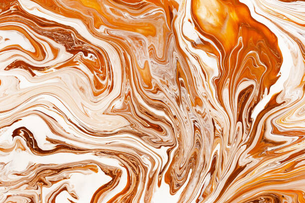 Poster Caramel, cream dynamic and fluid raster