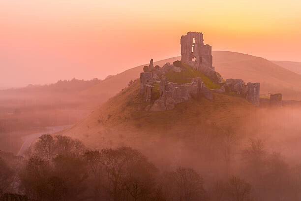 Poster Corfe Castle Morning