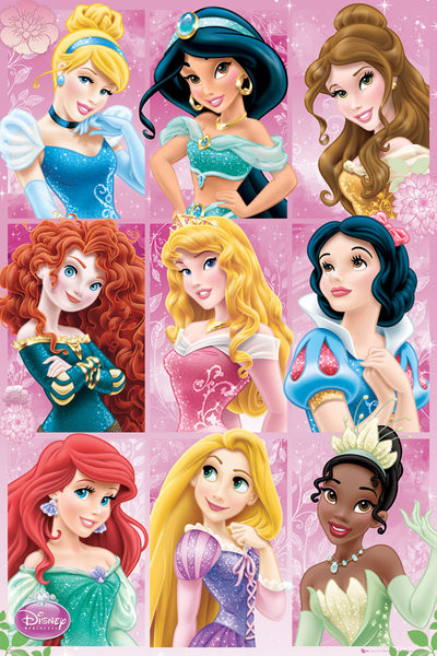 disney princesses faces grid