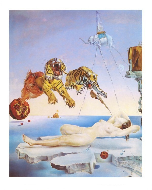 Dream Caused by the Flight of a Bee Around a Pomegranate a Second Before Awakening, 1944 Reproducere