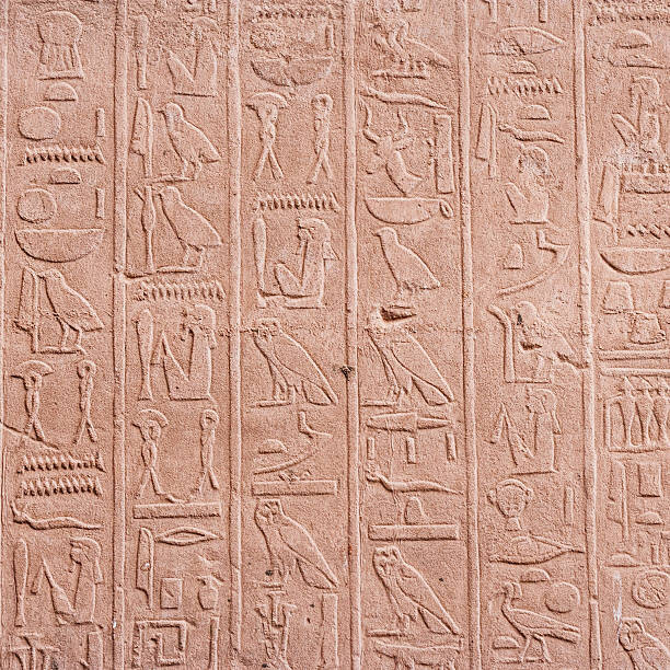 Poster Egyptian hieroglyphics in Karnak Temple near Luxor
