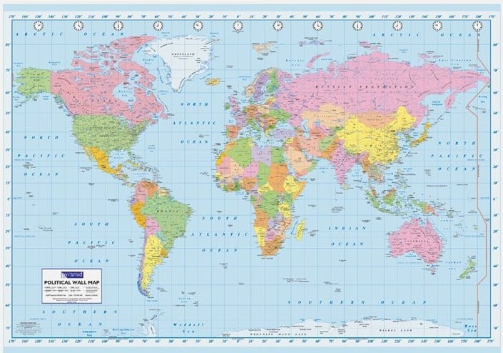 harta politica a lumii mare Harta Politica a Lumii Poster și Tablou | Europosters.ro