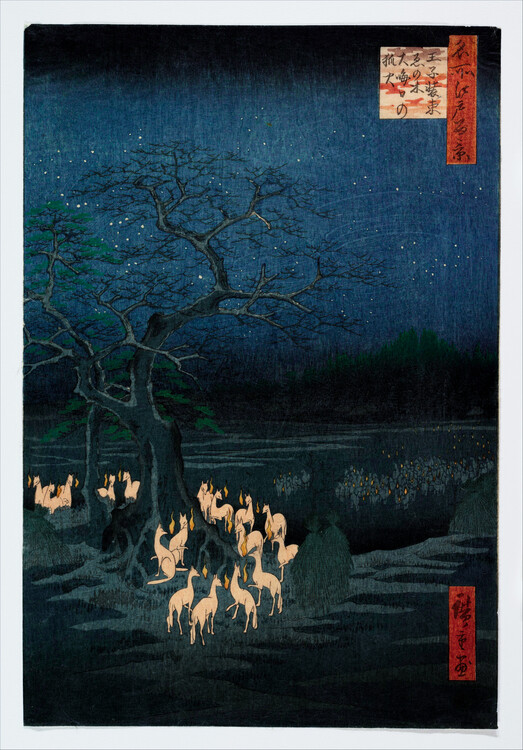 Poster Hiroshige - New Years Eve Foxfire