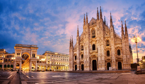 Poster Milan Cathedral on sunrise, Italy