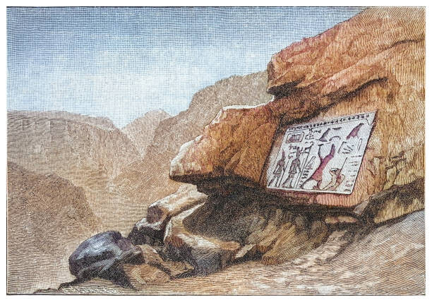 Poster Old engraved illustration of Wadi Maghareh