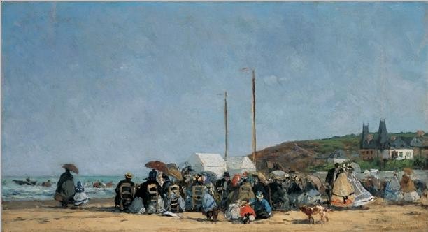The Beach at Trouville Reproducere