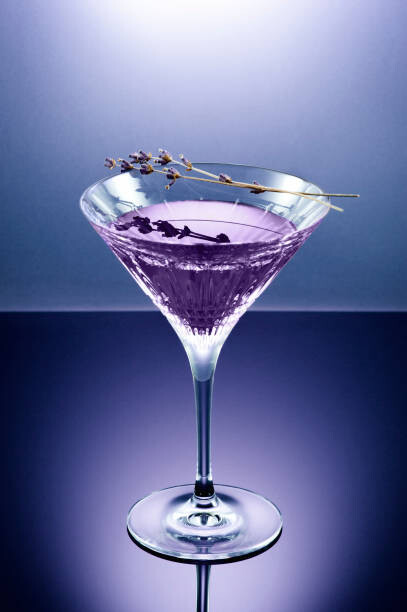 Poster Vodka martini with creme de cassis liqueur