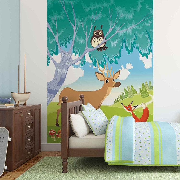  Animaux  dans la For t Poster  Mural  Papier peint Acheter 