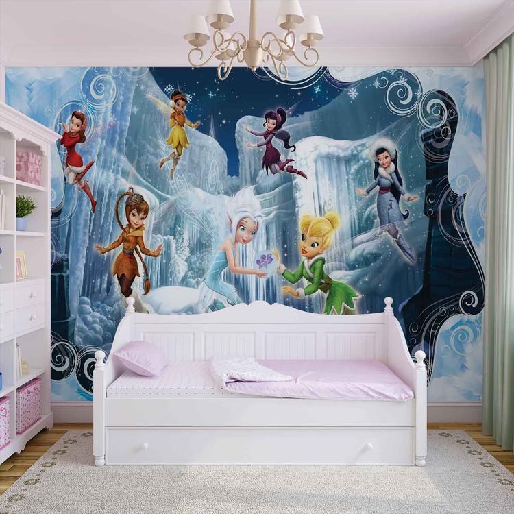 Papier Peint Photo Murales fées dans la prairie pour chambre Disney Tinker Bell 