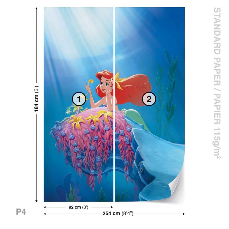 Poster disney la petite sirène - ariel et polochon portrait 30 cm x 40 cm -  Conforama