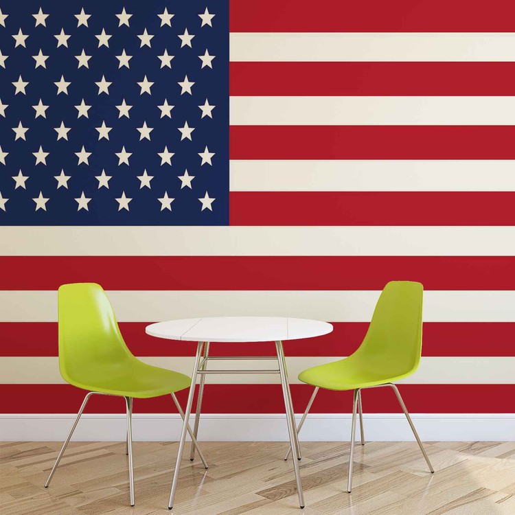 Drapeau am ricain  des Etats Unis Poster  Mural  Papier 