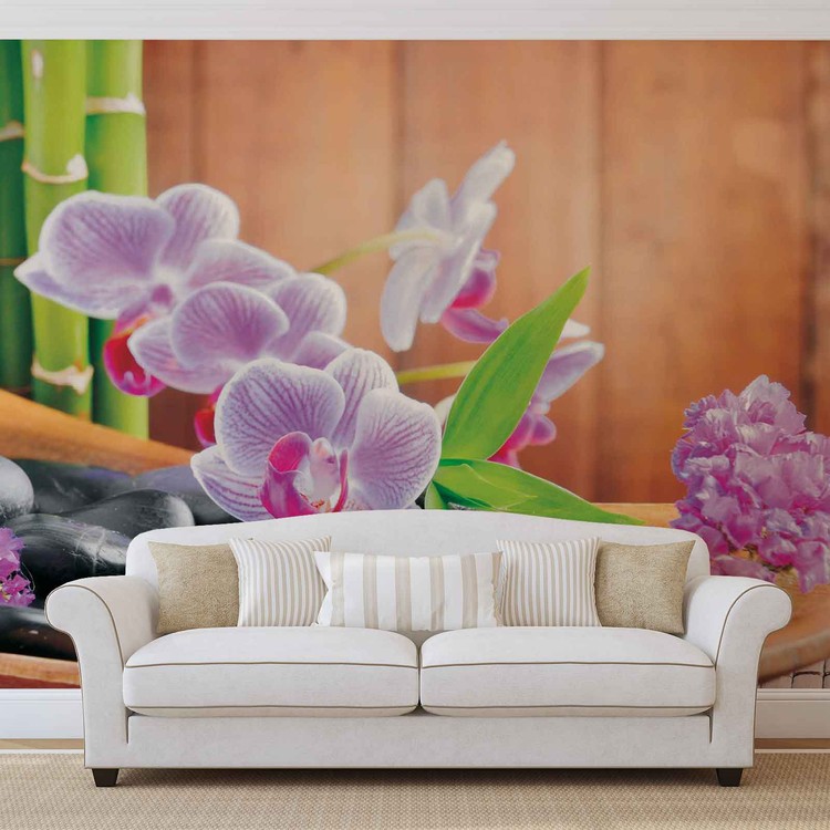 Fleurs Orchid es Zen  Poster  Mural Papier peint Acheter 