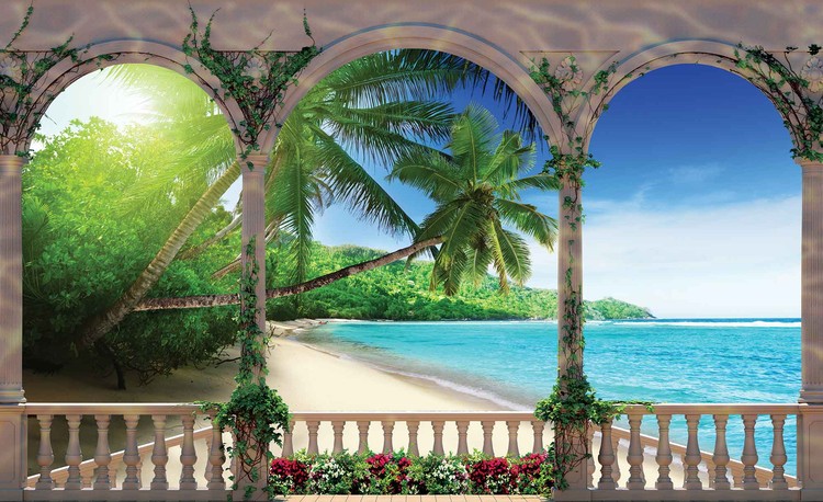 Plage Tropicale Poster Mural Papier Peint Acheter Le Sur Europostersfr