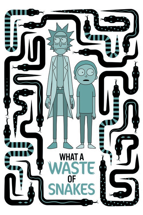 Rick and Morty - Waste of snakes Poster Mural XXL