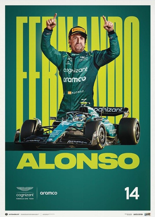 Kunstdruck Aston Martin Aramco Cognizant Formula One™ Team - Fernando Alonso - 2023