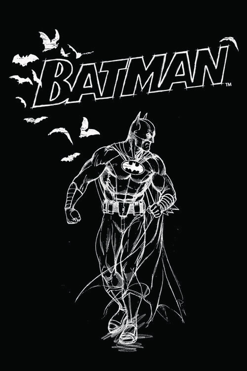 Behang Batman - Sketch