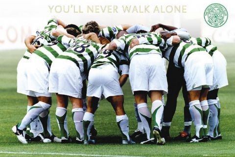 The Celtic Huddle Glasgow Celtic FC Print 