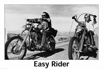 Плакат EASY RIDER - riding motorbikes (B&W)