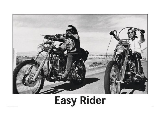 Poster EASY RIDER - riding motorbikes (Zwart Wit)