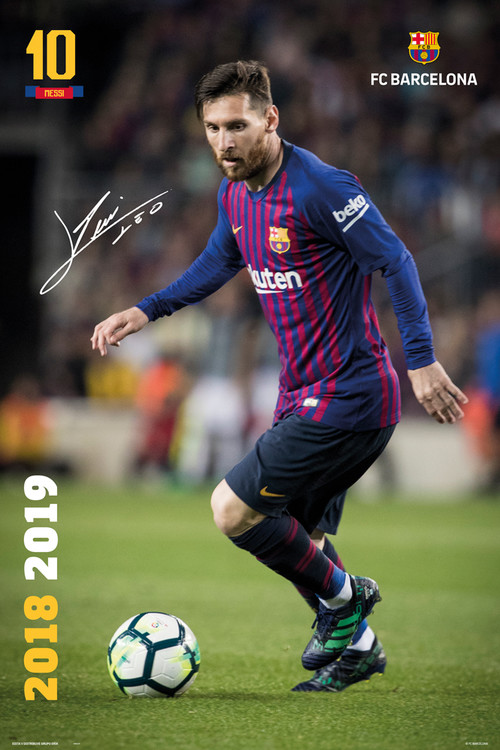 Poster FC Barcelona - Messi 2018-2019 | Wall Art | 3+1 FREE | UKposters