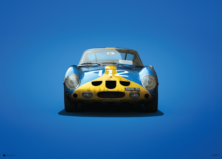 Konsttryck Ferrari 250 GTO - Blue - Targa Florio - 1964